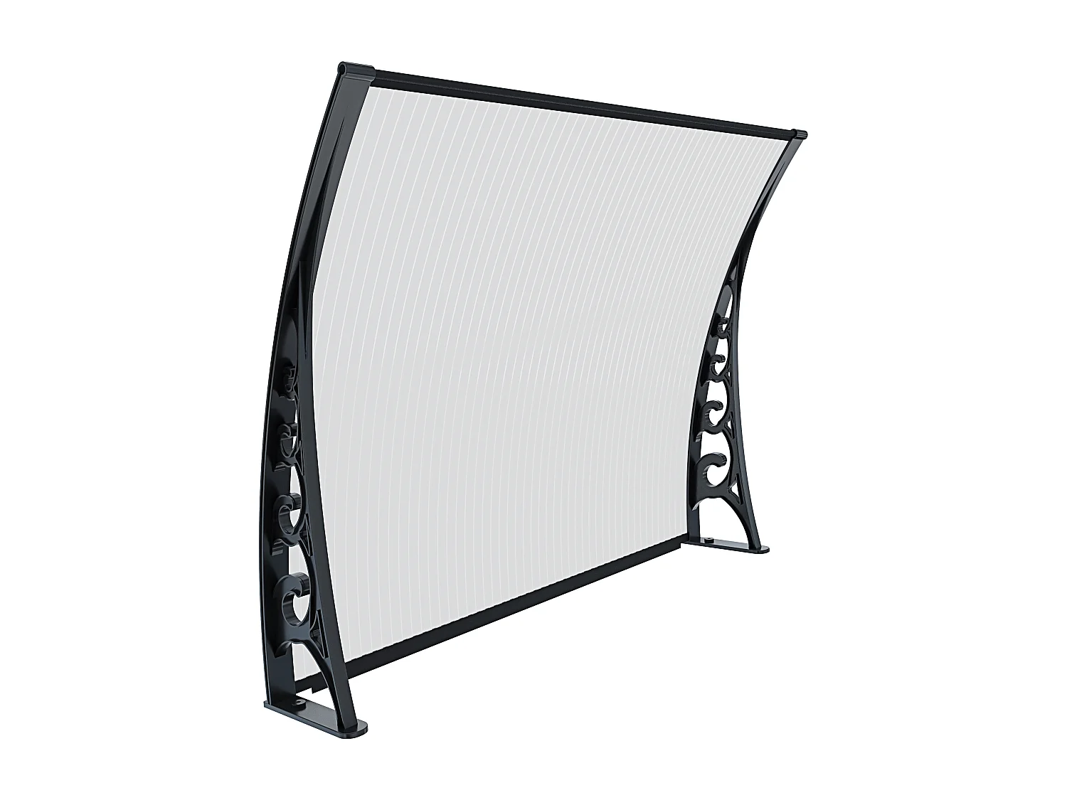 Pensilina Per Copertura In Policarbonato Alveolare Tettoia Modulabile Per Esterno Per Porte Balcone Finestre Elegante E Resistente, Trasparente (80 x 200 Cm)