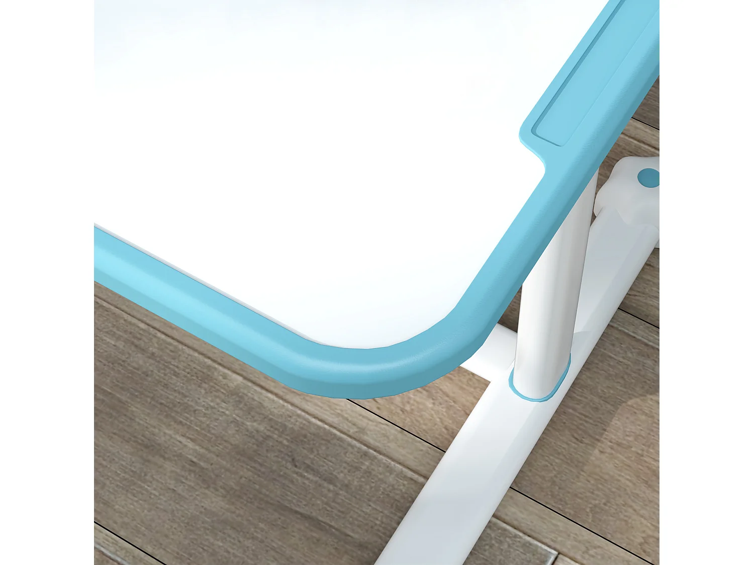 Set scrivania e sedia per bambini regolabili con scaffale blu