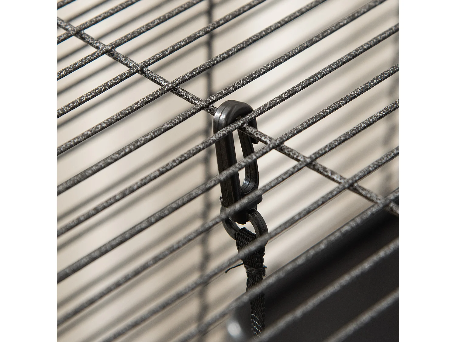 Gabbia acciaio per roditori, 3 piani, 4 ruote, amaca e vassoio rimovibile