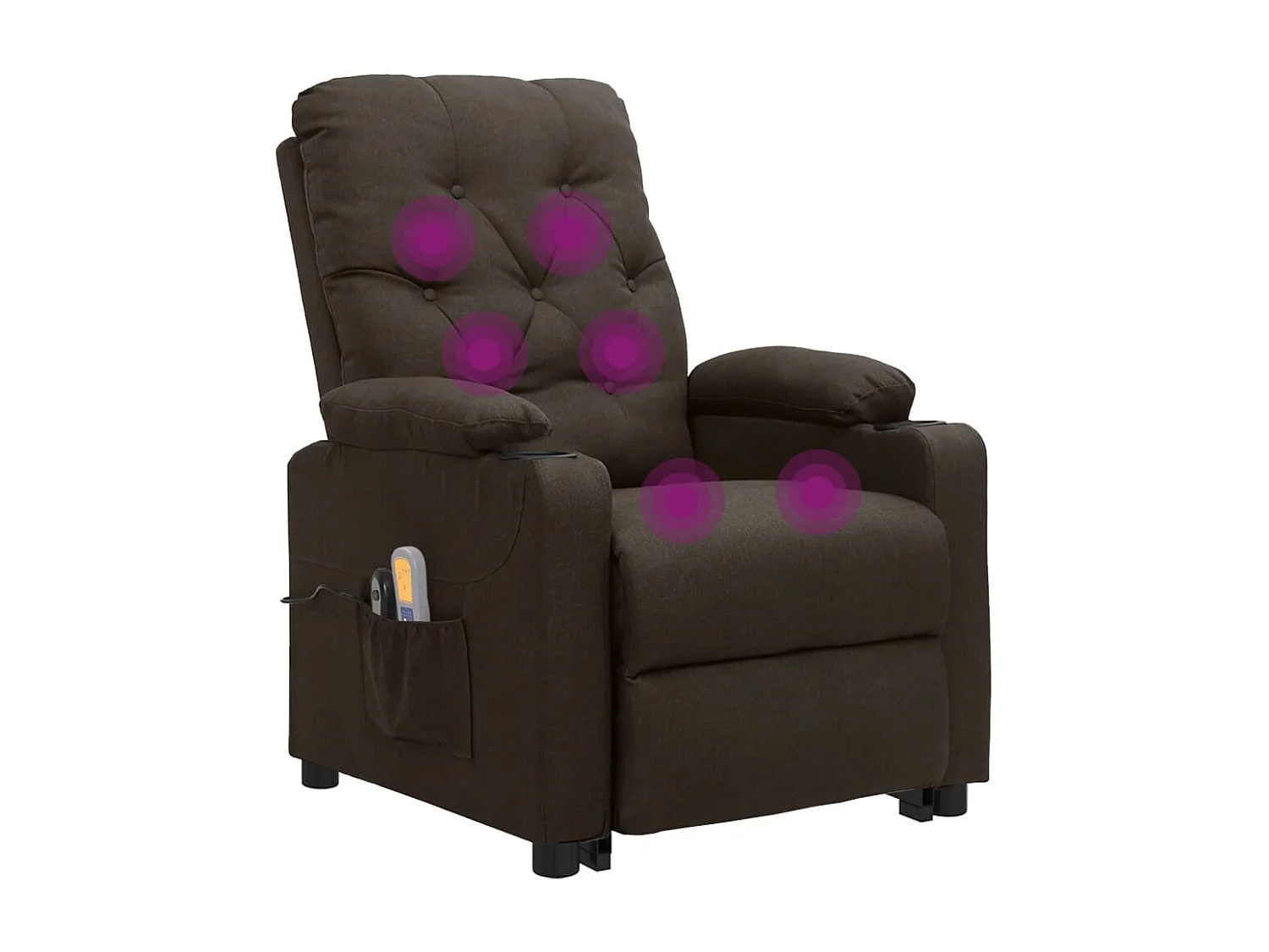 Fauteuil de massage Marron foncé Tissu