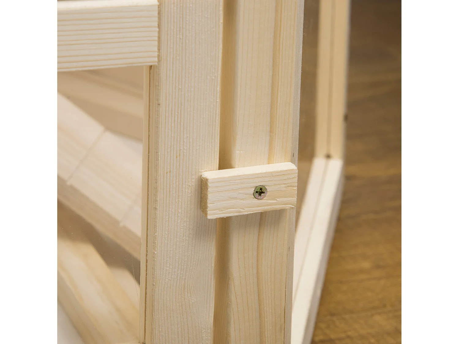 Casetta per criceti in legno 3 livelli tetto apribile parete trasparente