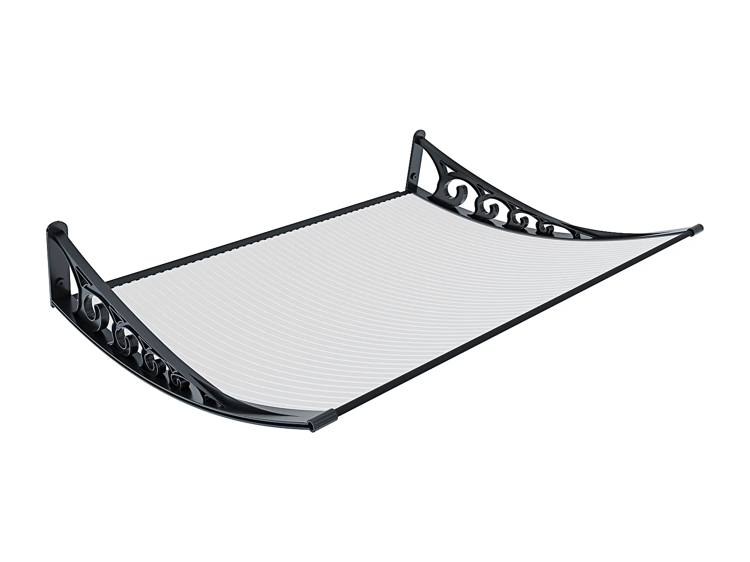 Pensilina Per Copertura In Policarbonato Alveolare Tettoia Modulabile Per Esterno Per Porte Balcone Finestre Elegante E Resistente, Trasparente (100 x 300 Cm)