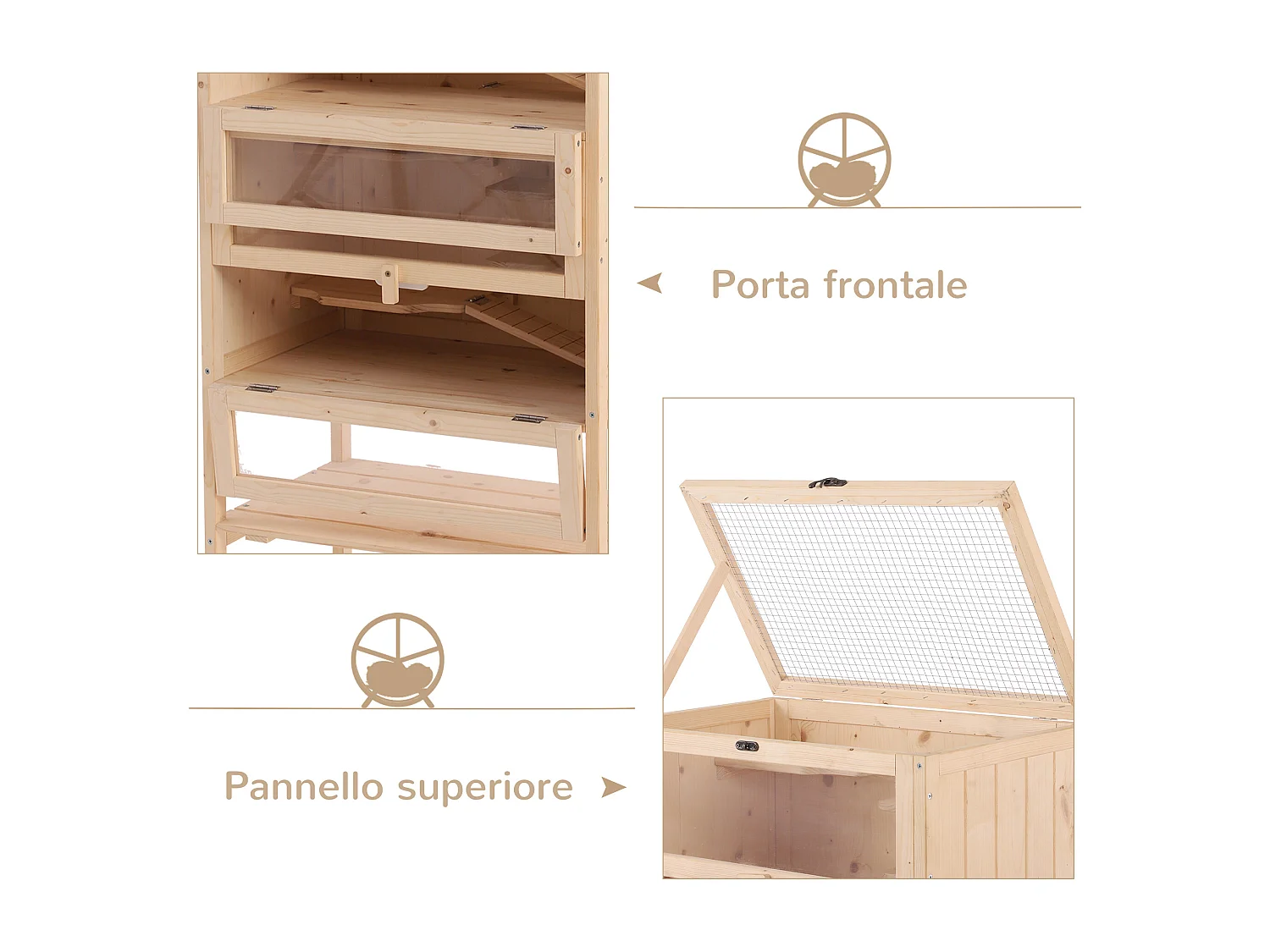 Gabbia per criceti gabbia per porcellino d'india con 4 ripiani