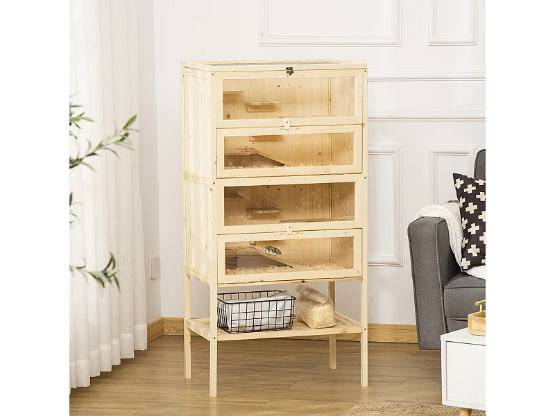 Gabbia per criceti gabbia per porcellino d'india con 4 ripiani