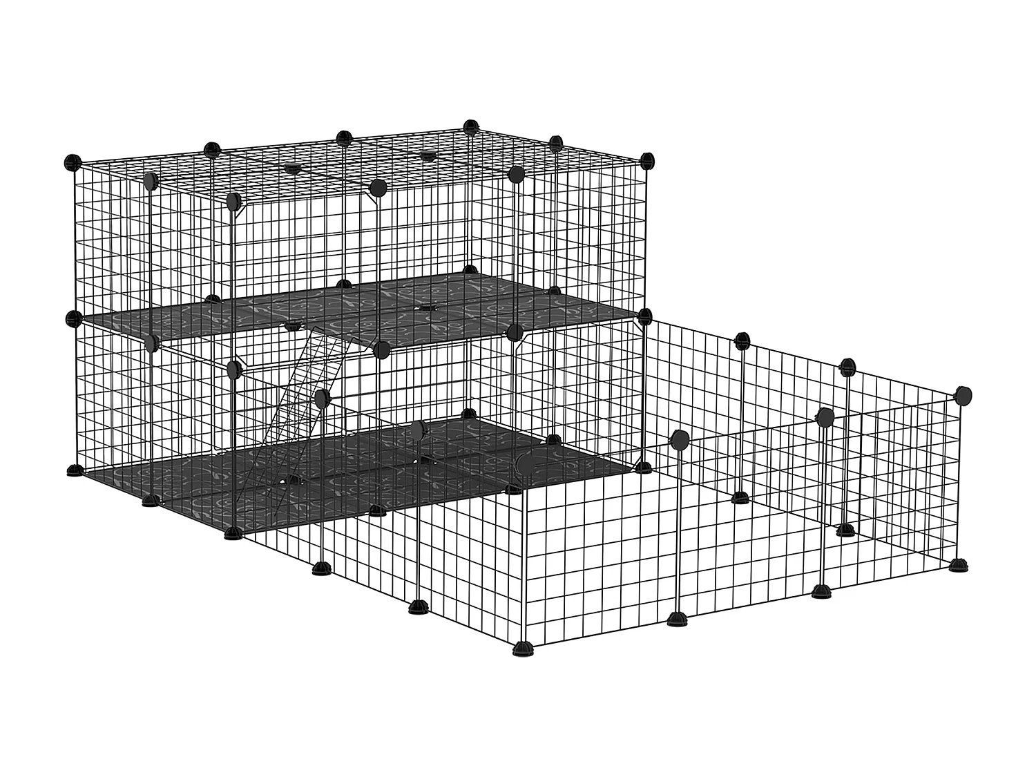 Recinto box per conigli e roditori modulabile in metallo con accessori