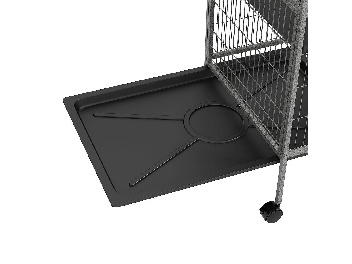 Gabbia per conigli con 4 ingressi e amaca in acciaio e pp 80x52x159 cm