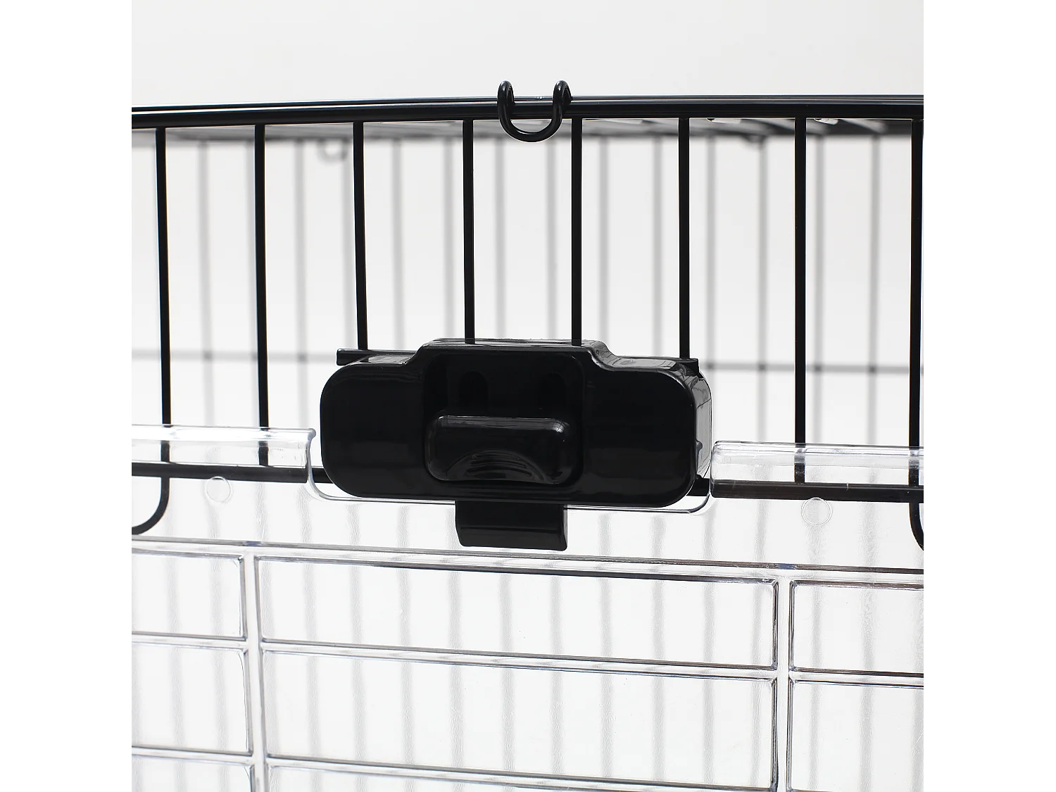 Gabbietta per conigli porcellini d'india in metallo nero con 2 porte