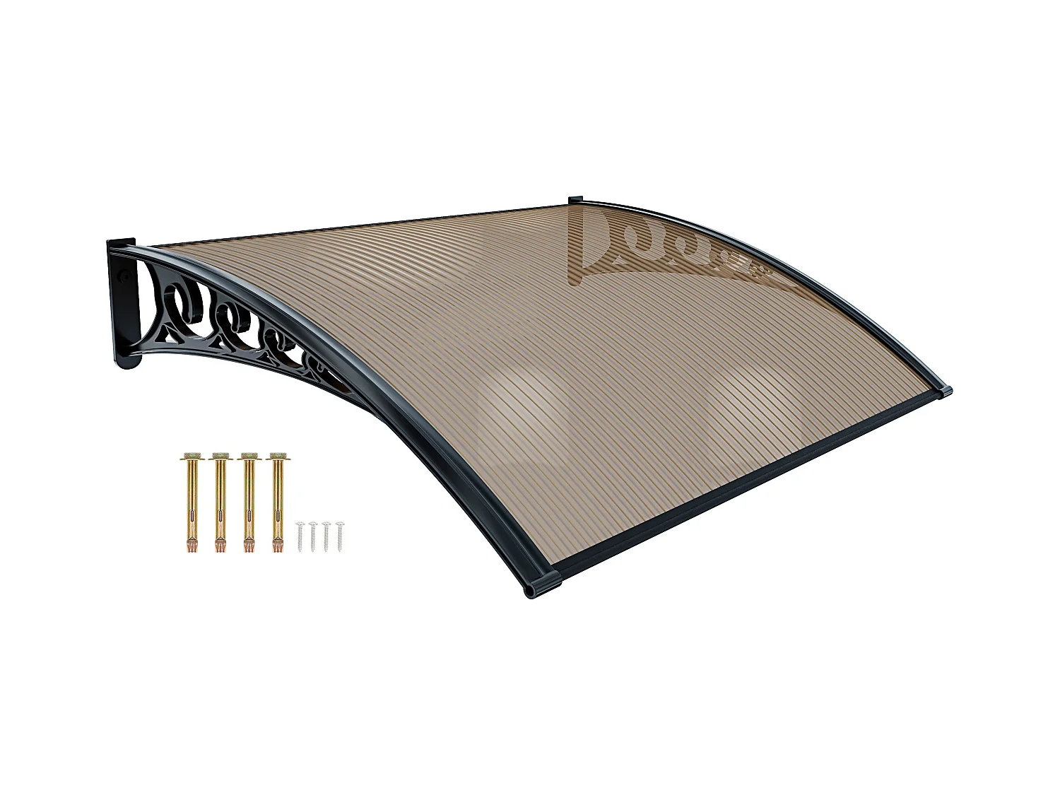 Pensilina Per Copertura In Policarbonato Alveolare Tettoia Modulabile Per Esterno Porte Balcone Finestre Elegante Resistente Fum\u00e8 80 x 100 cm