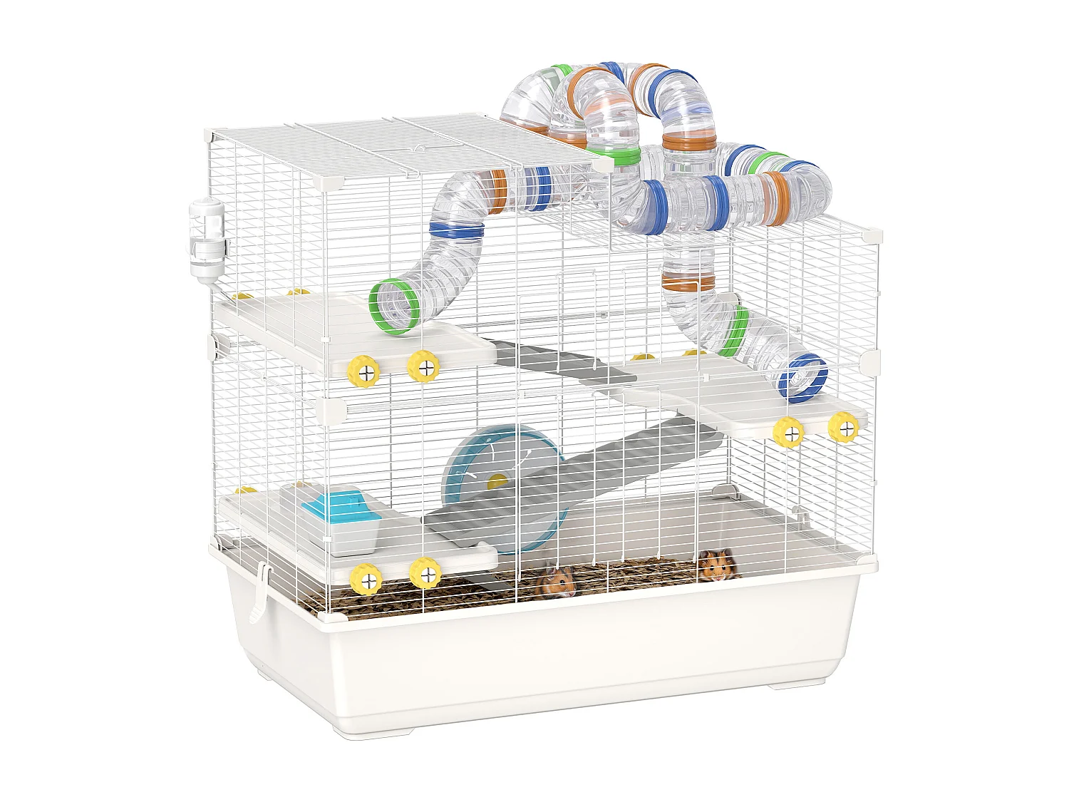 Gabbia per criceti a 4 livelli con accessori 78x45x73 cm bianco