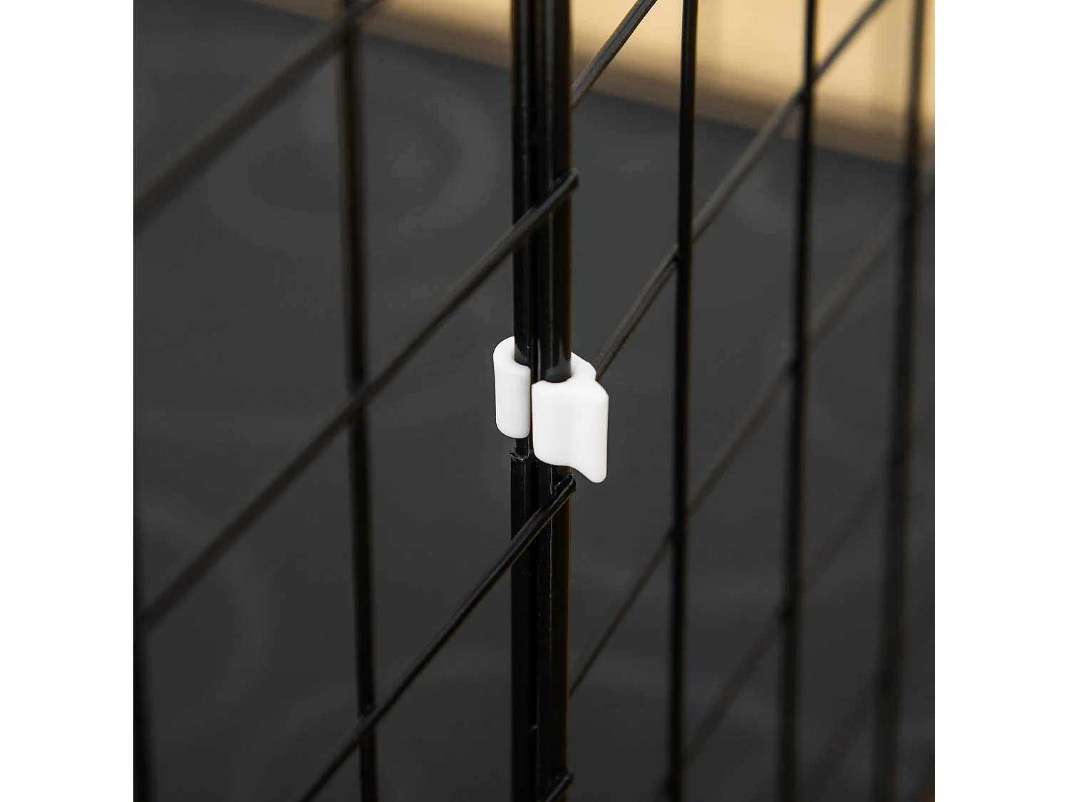 Recinto per conigli modulabile box per animali metallo 105x70x35cm nero