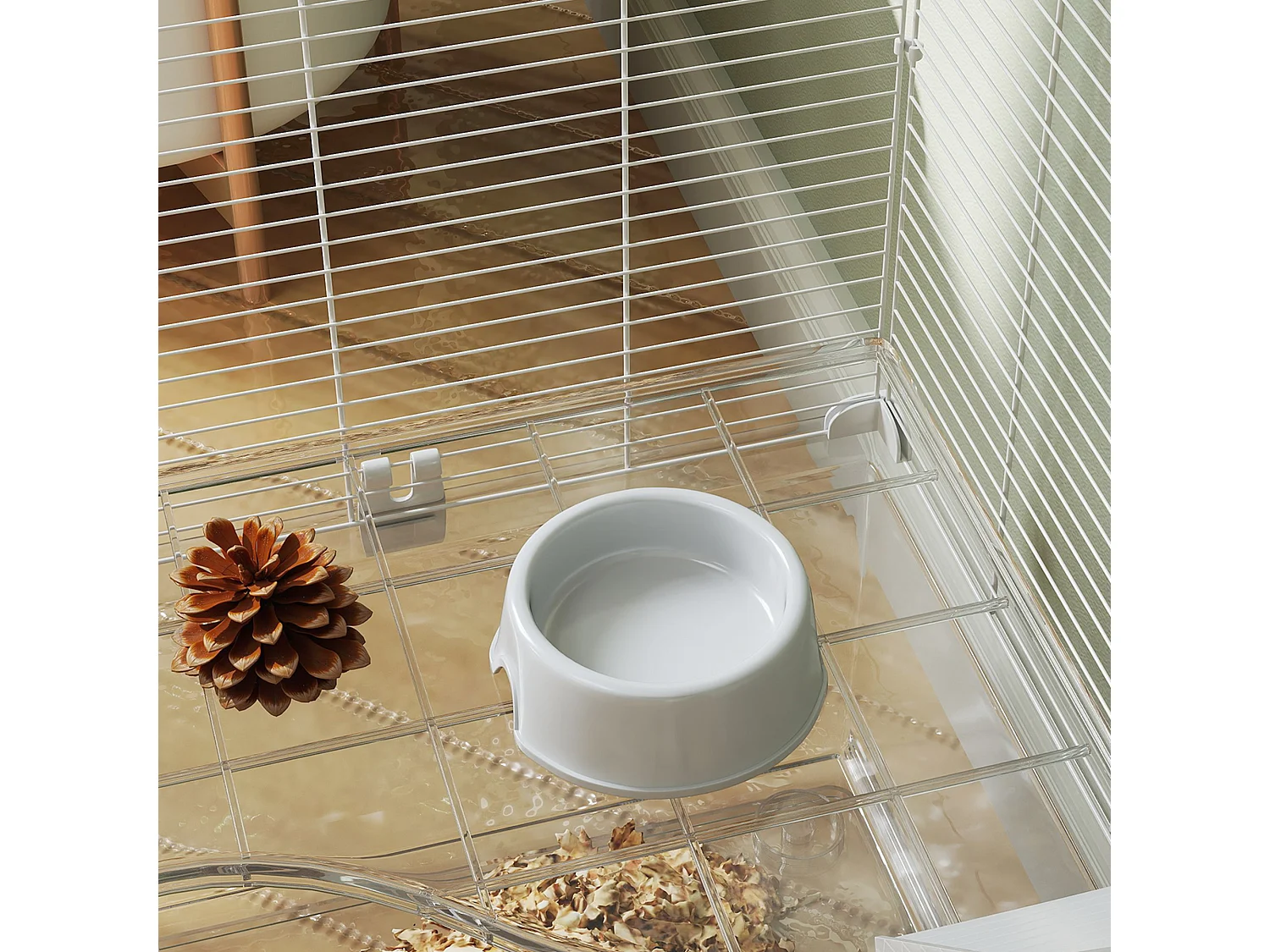 Gabbia per roditori multilivello con accessori inclusi bianco