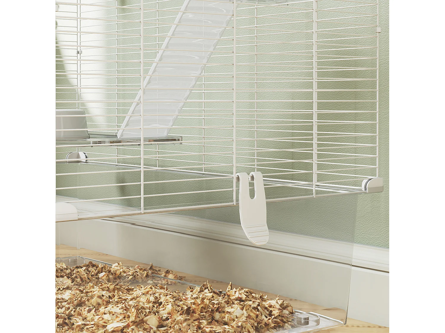 Gabbia per roditori multilivello con accessori inclusi bianco