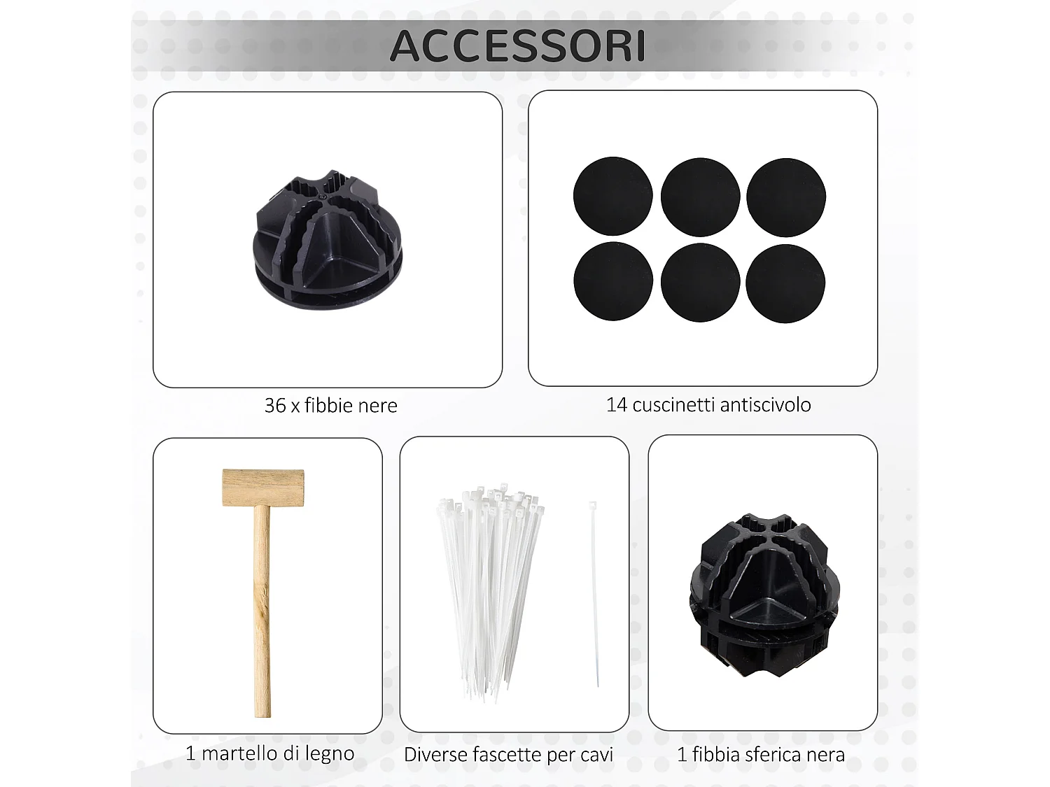 Recinto per animali modulabile con pannelli 35x35 cm in acciaio e pp nero