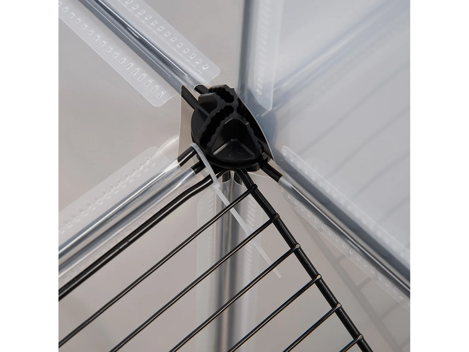 Recinto per animali modulabile con pannelli 35x35 cm in acciaio e pp nero