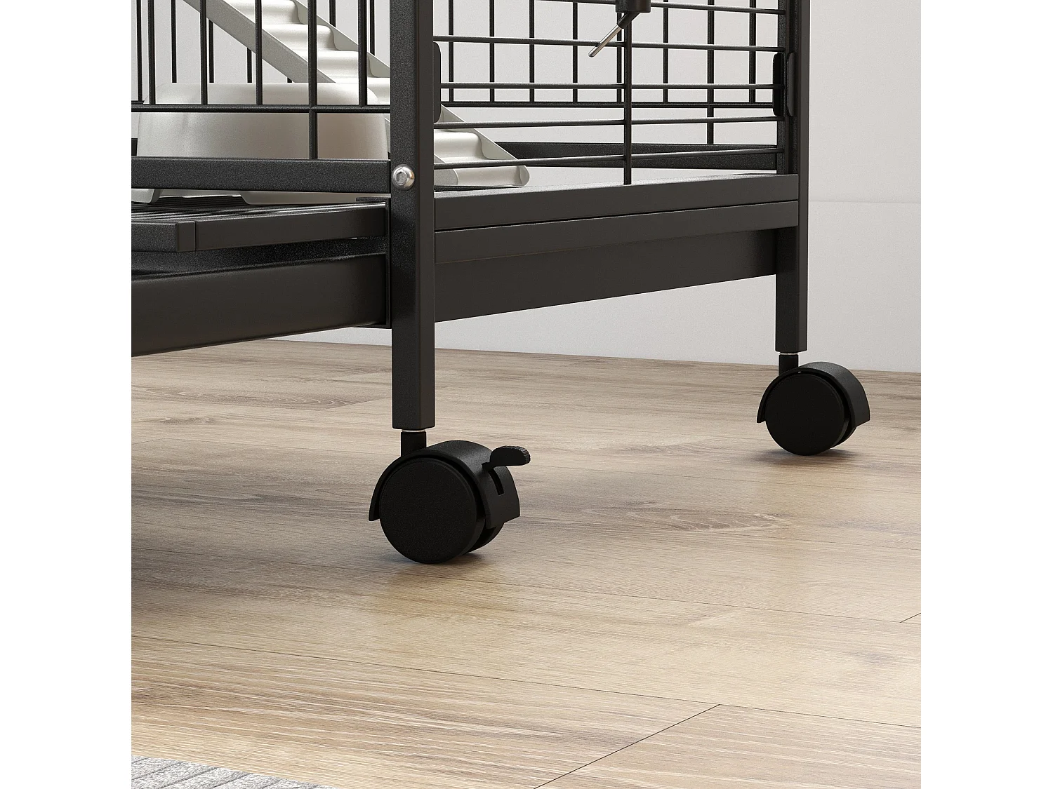 Gabbia per piccoli animali con rampe piattaforme e ruote 61.5x44x95cm