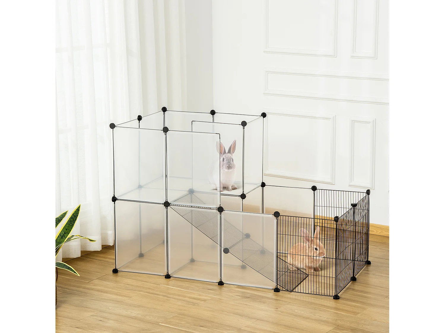 Recinto modulare per conigli e animali piccole dimensioni 27 pannelli