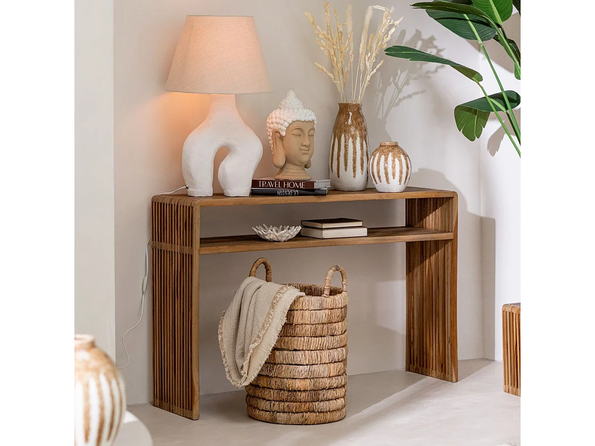 Lampe à Poser Design "Bali Bliss" 70cm Blanc