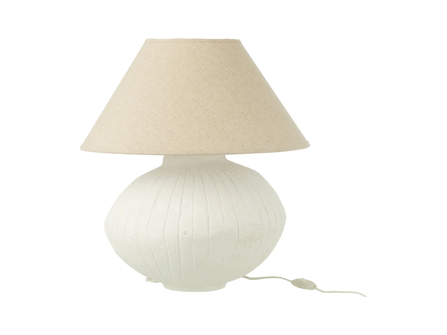 Lampe à Poser Papier Mâché "Bali Bliss" 52cm Blanc