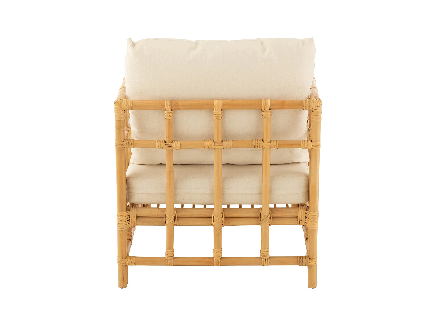 Fauteuil en Rotin & Coussin "Elise" 73cm Naturel