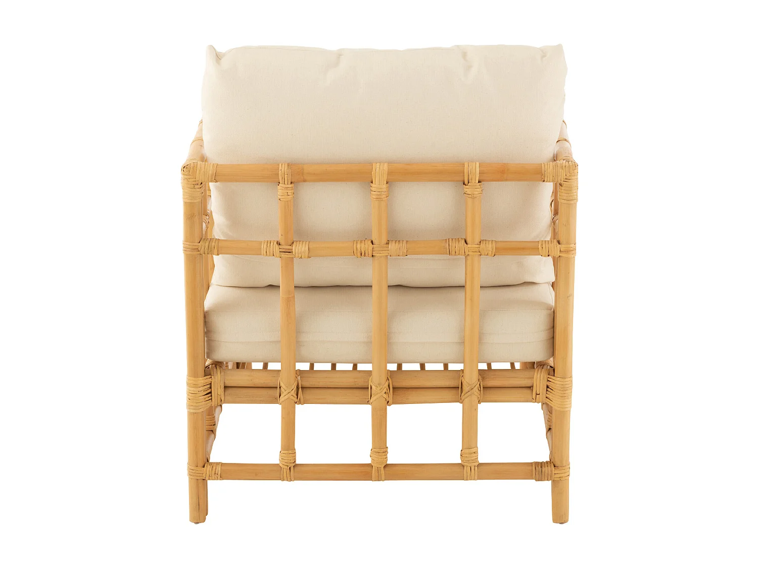 Fauteuil en Rotin & Coussin "Elise" 73cm Naturel