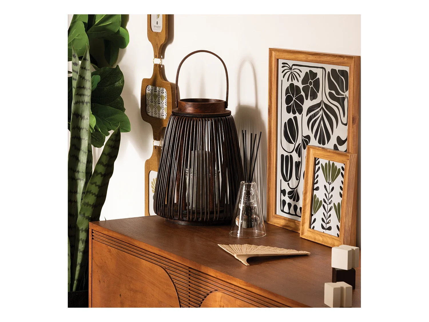 Lanterne Avec Anse "Hopia" 31cm Marron