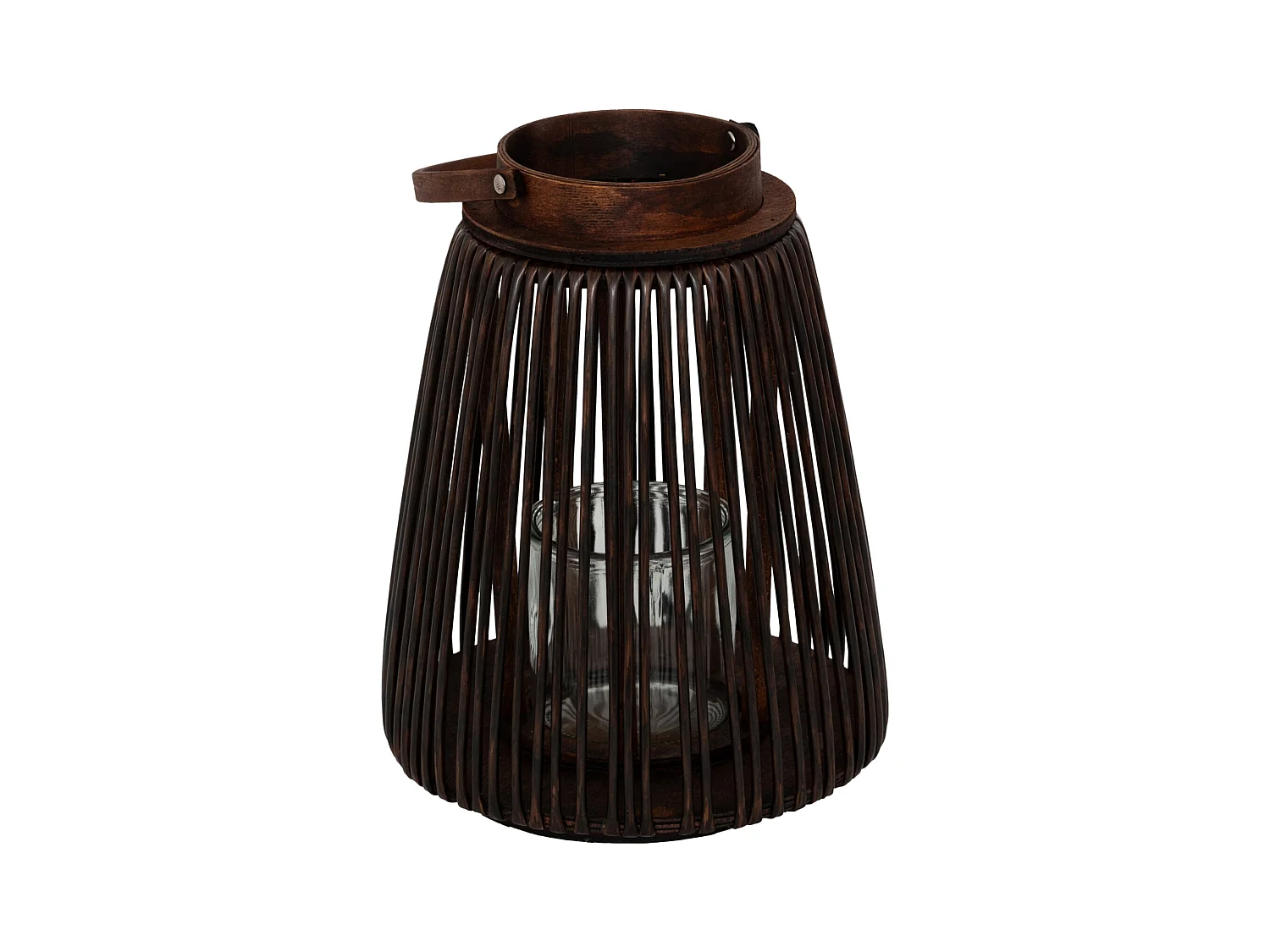 Linterna de madera marrón