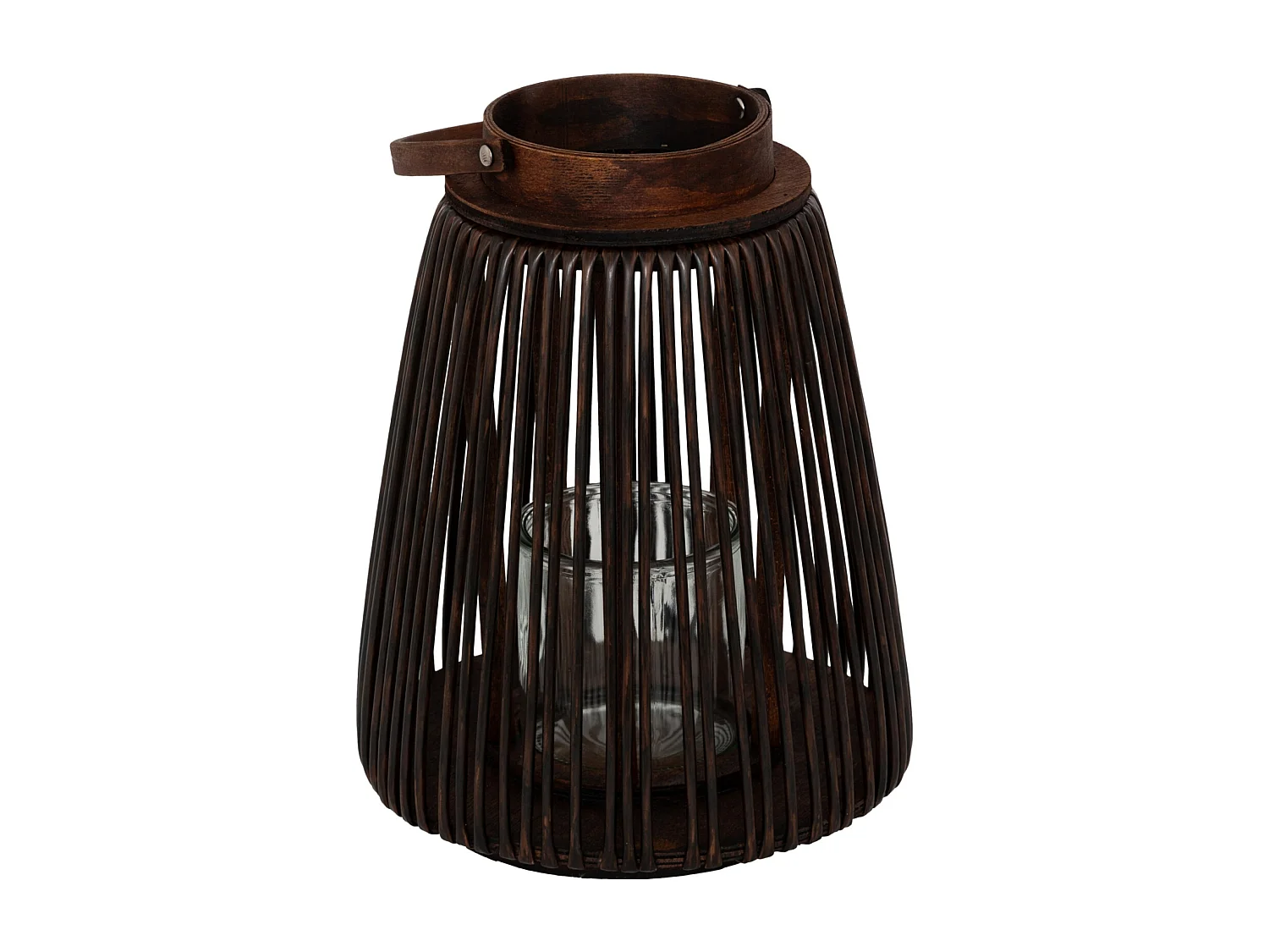 Linterna de madera marrón