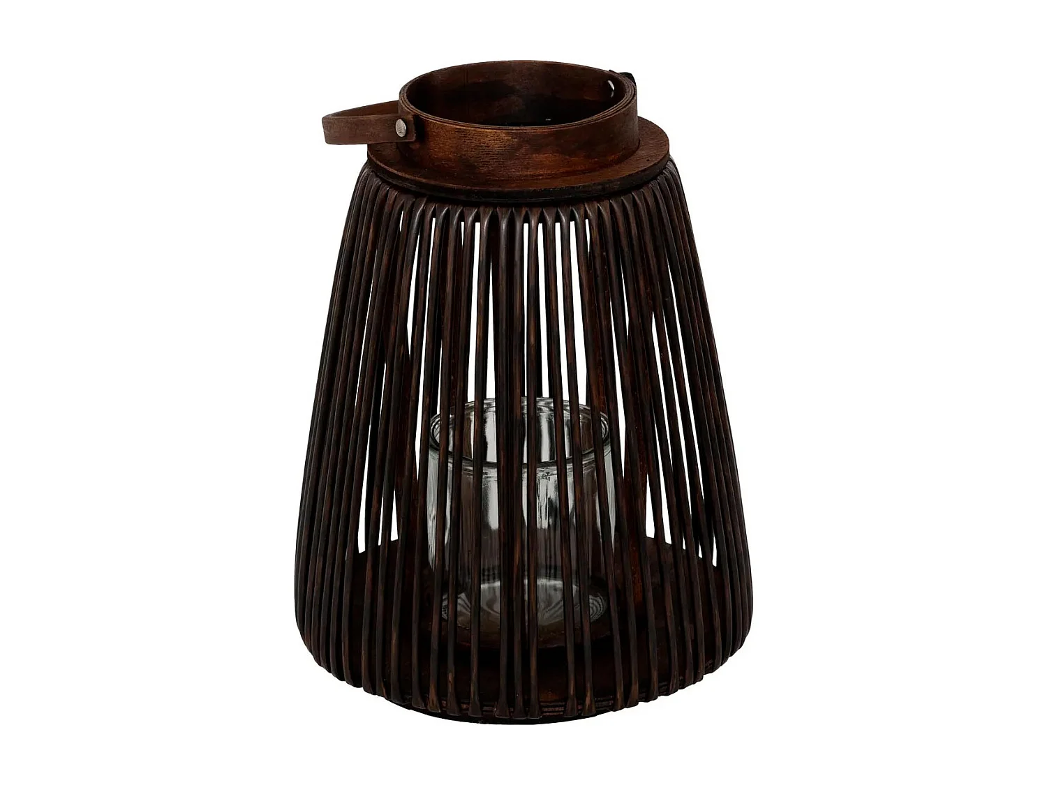 Linterna de madera marrón