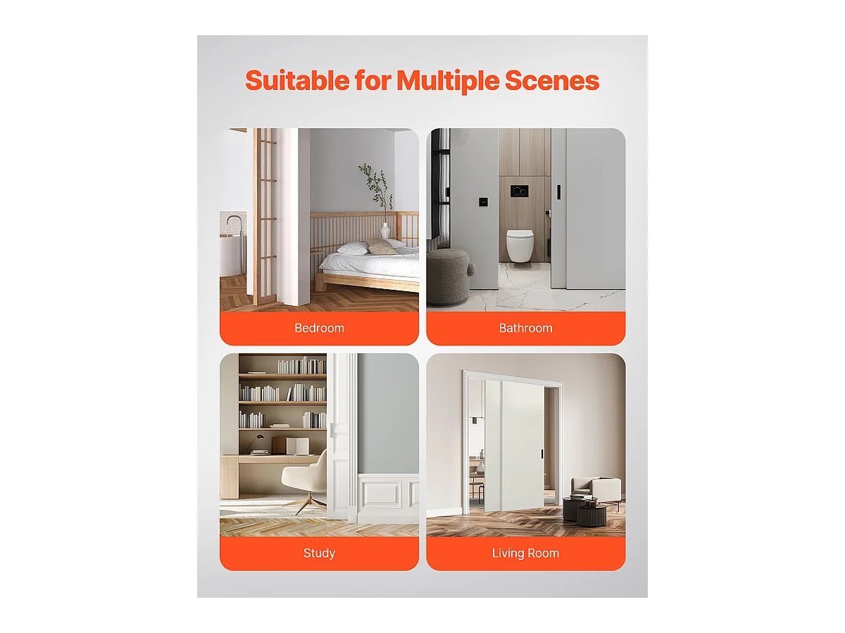 Kit de Quincaillerie pour Porte de Dérivation SucceBuy de 121.92cm pour Système à 2 Portes