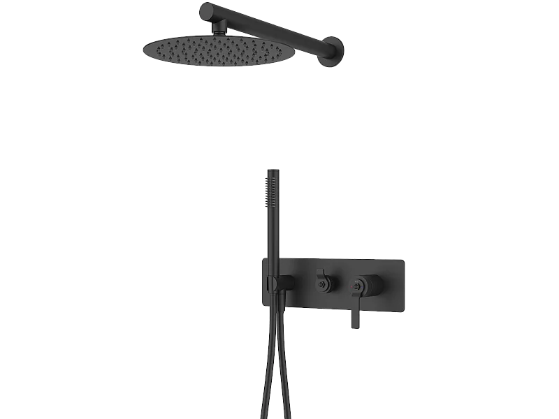 Molette Unterputz-Duschsäule mechanisch mattschwarz Essebagno