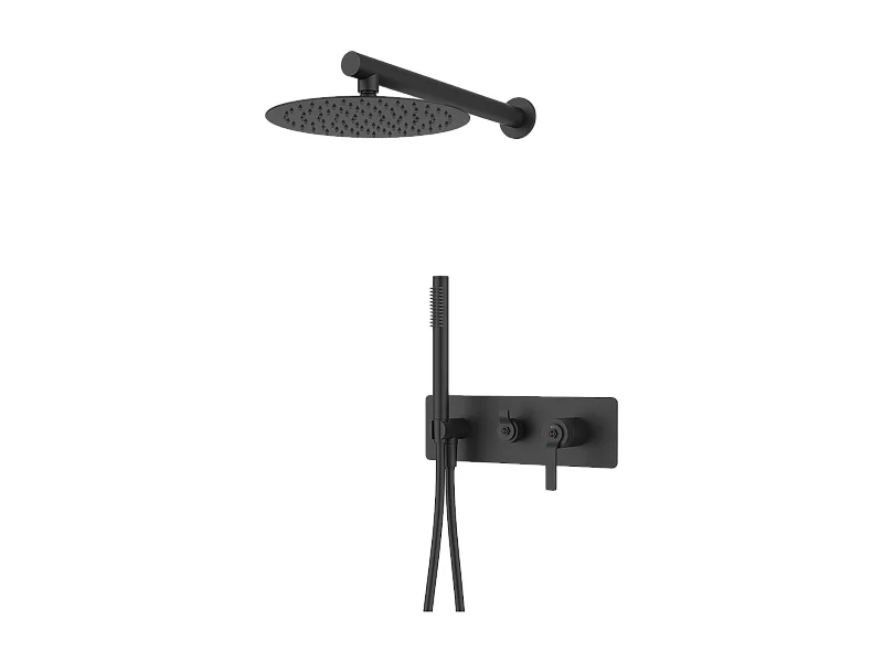 Molette Unterputz-Duschsäule mechanisch mattschwarz Essebagno