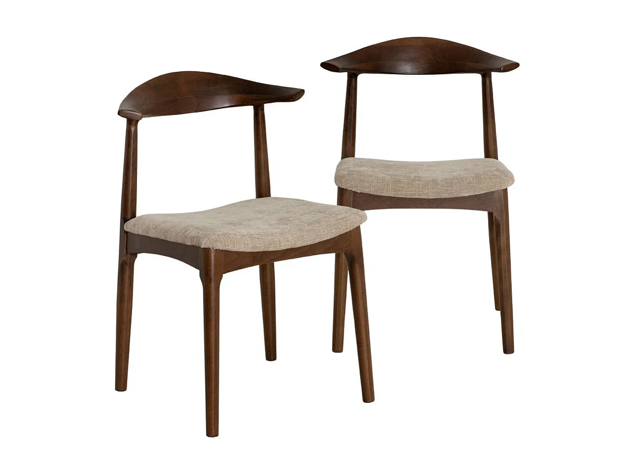 Chaise bois hêtre foncé Aline (lot de 2)