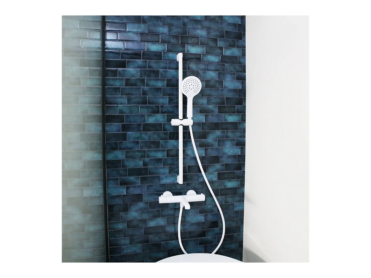 Luisa ensemble barre de douche blanc 3 pièces - Essebagno