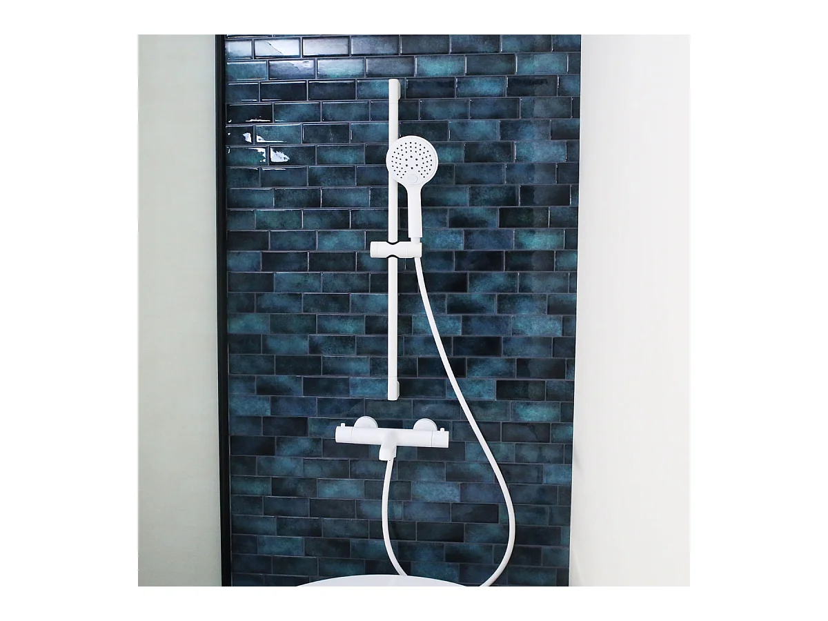 Luisa ensemble barre de douche blanc 3 pièces - Essebagno