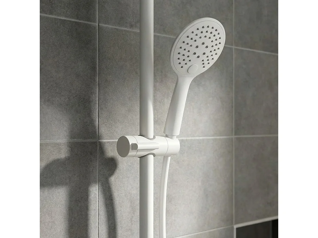 Luisa ensemble barre de douche blanc 3 pièces - Essebagno