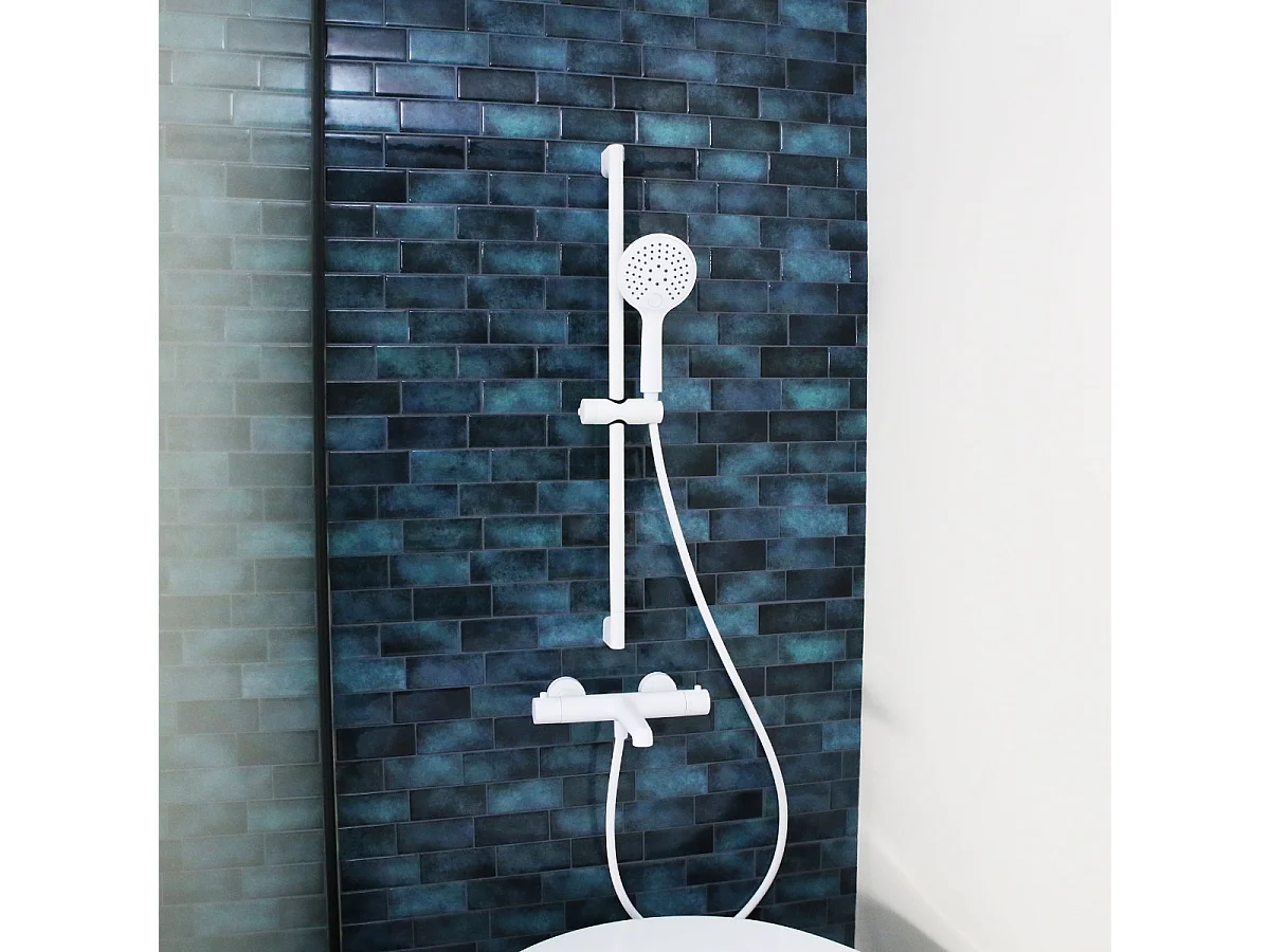 Luisa ensemble barre de douche blanc 3 pièces - Essebagno