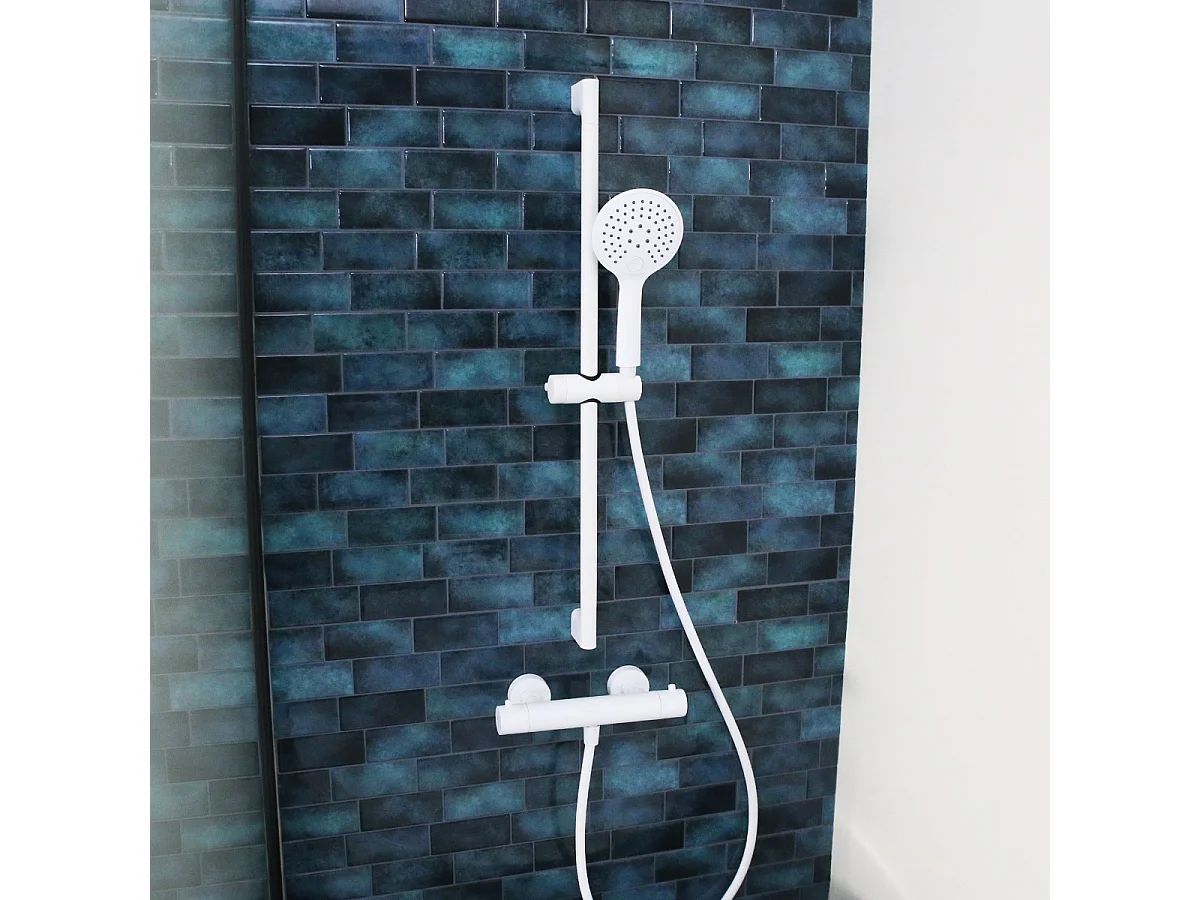 Luisa ensemble barre de douche blanc 3 pièces - Essebagno