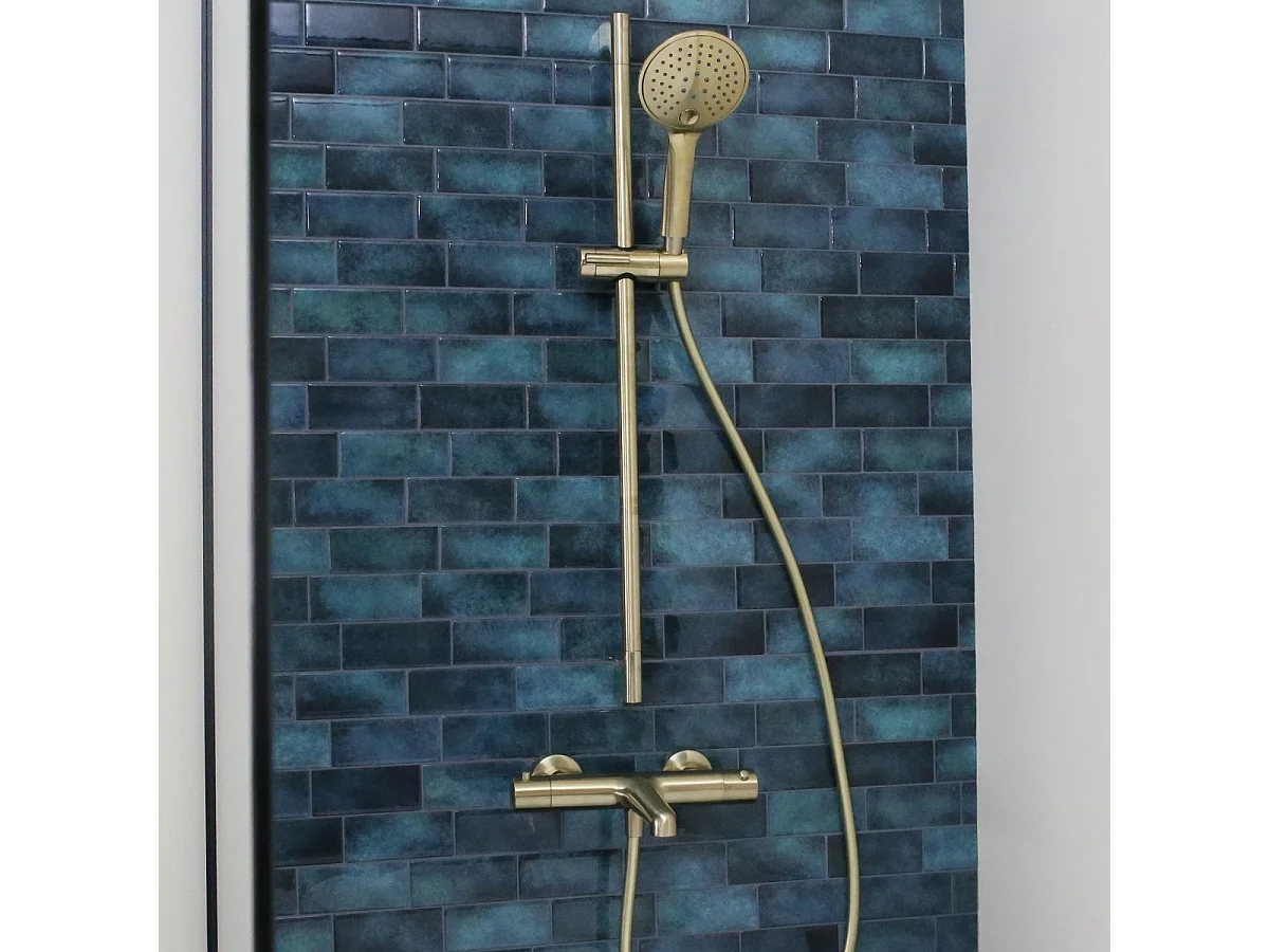 Luisa ensemble barre de douche or brossé 3 pièces - Essebagno