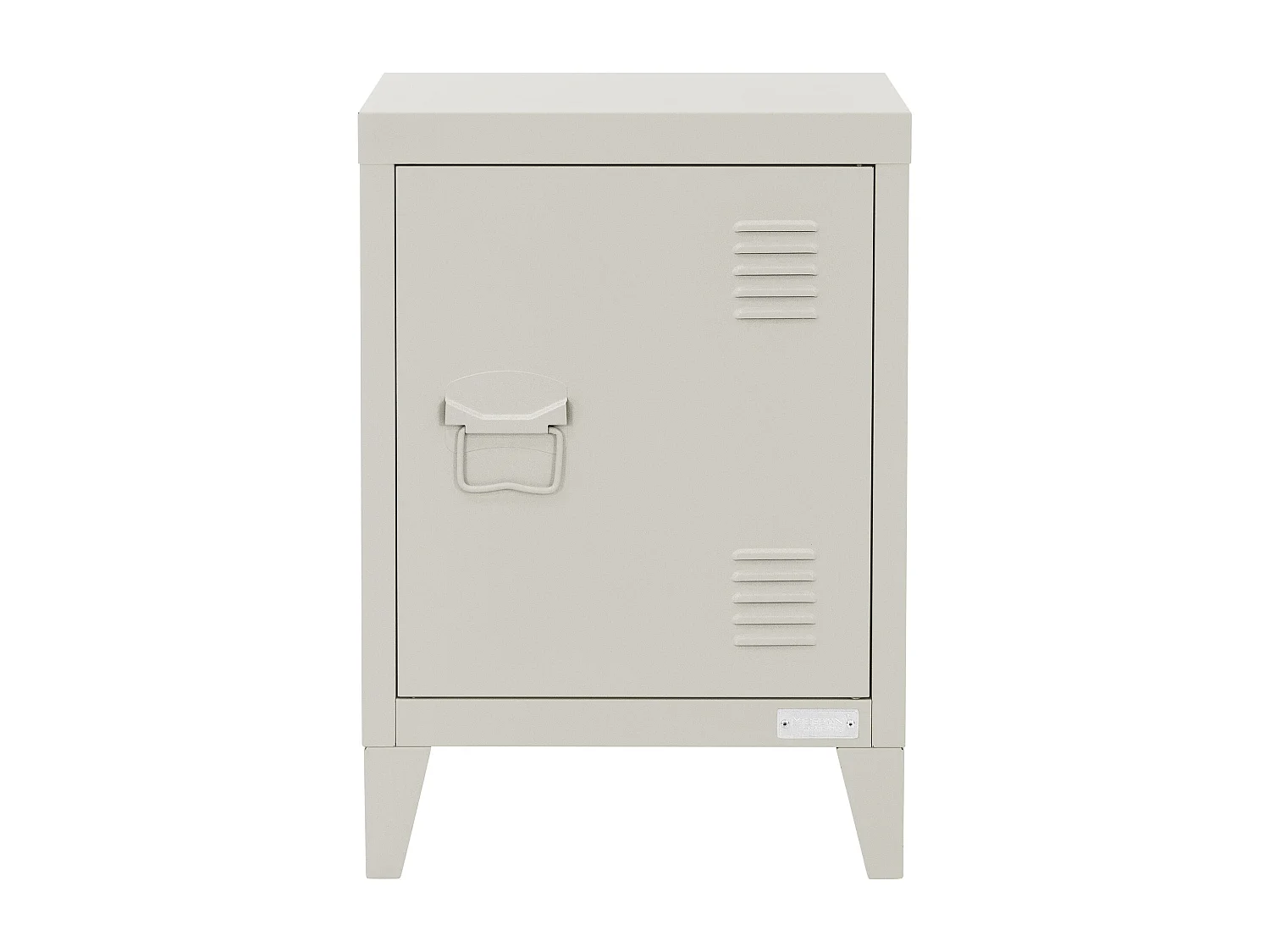 Table de chevet armoire 40x30x58 cm gris clair mat en acier poignée de porte à gauche style industriel meuble de nuit d'appoint commode de chambre