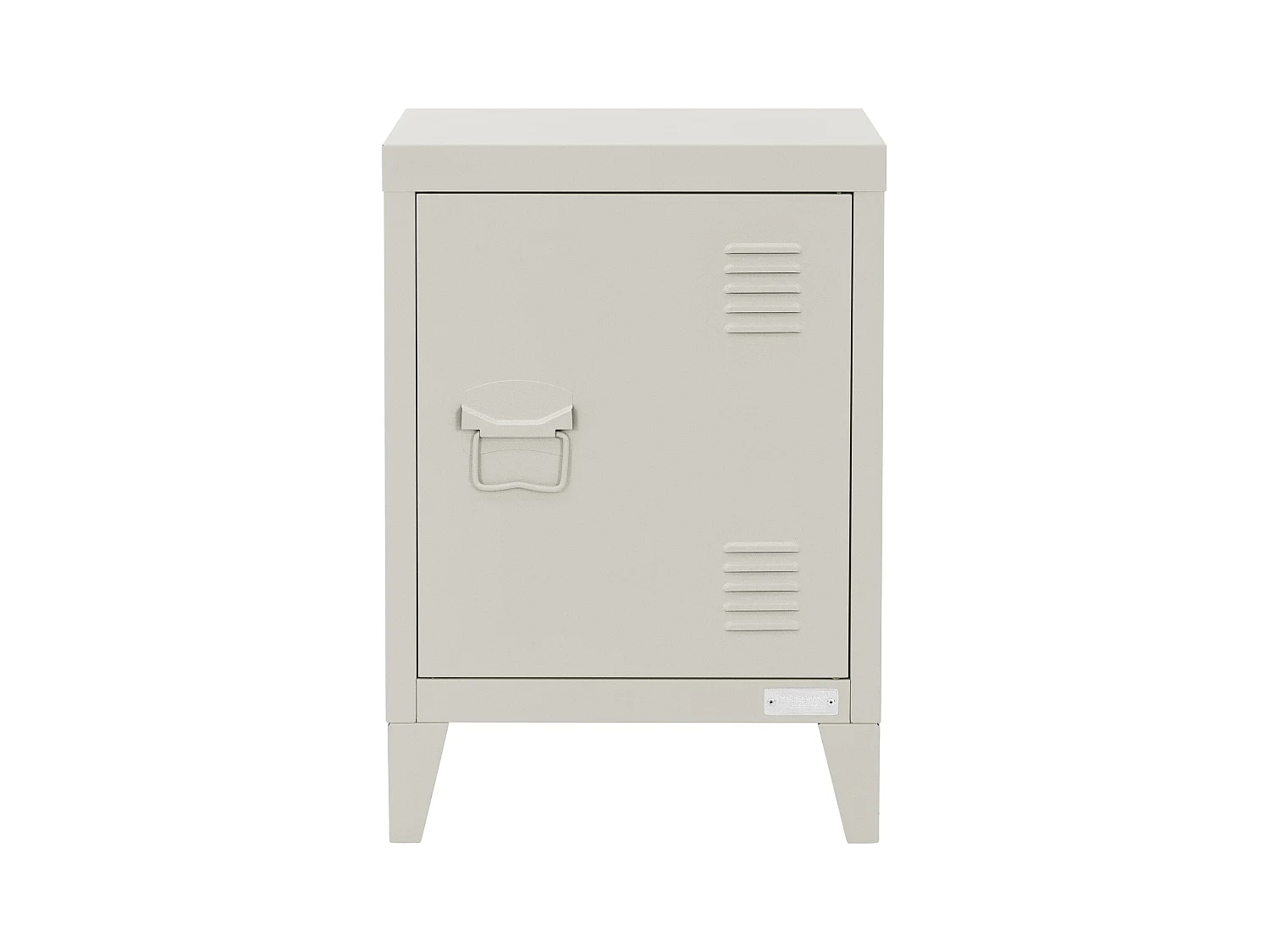 Table de chevet armoire 40x30x58 cm gris clair mat en acier poignée de porte à gauche style industriel meuble de nuit d'appoint commode de chambre
