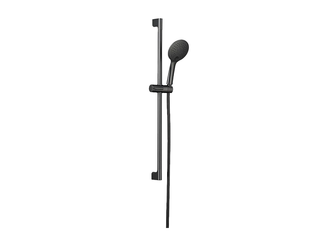 Luisa ensemble barre de douche 3 pièces gris gun métal - Essebagno
