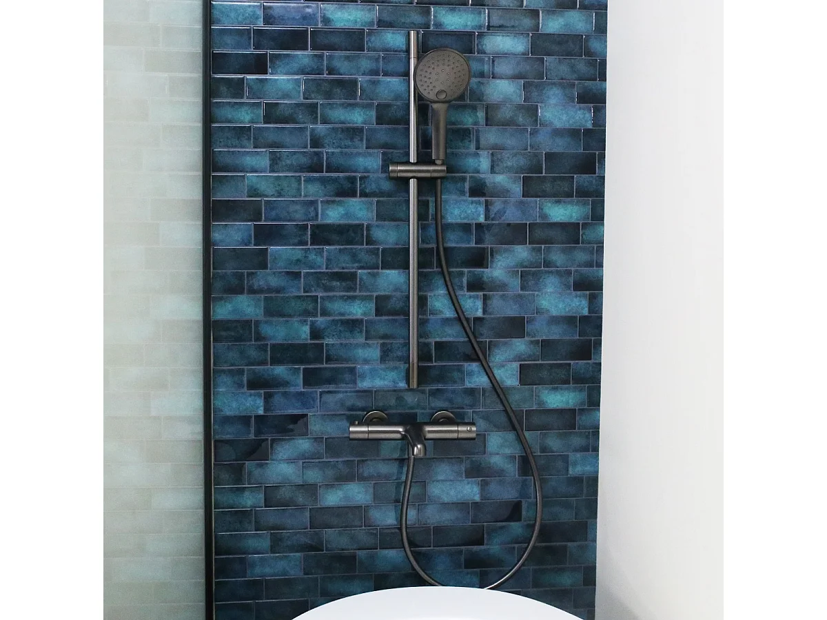 Luisa ensemble barre de douche 3 pièces gris gun métal - Essebagno