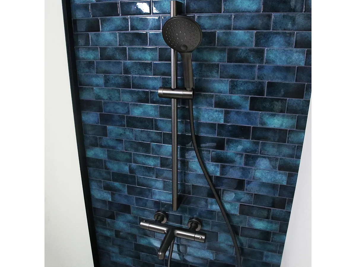 Luisa ensemble barre de douche 3 pièces gris gun métal - Essebagno