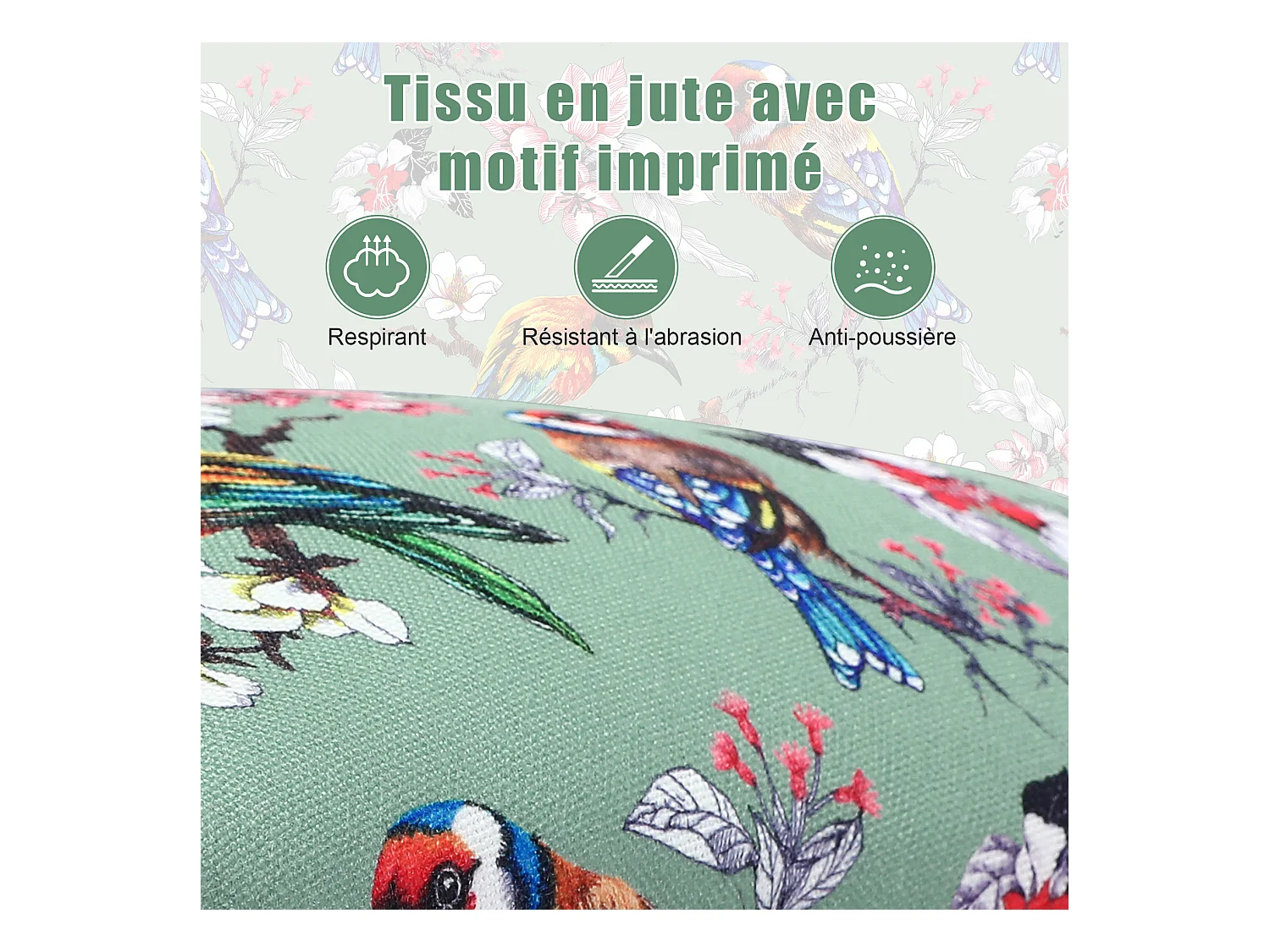 Paar eetkamerstoelen: zwart frame, vogel- en bloemenpatroon op groene achtergrond - 56×50×94,5 cm - Aziatische inspiratie