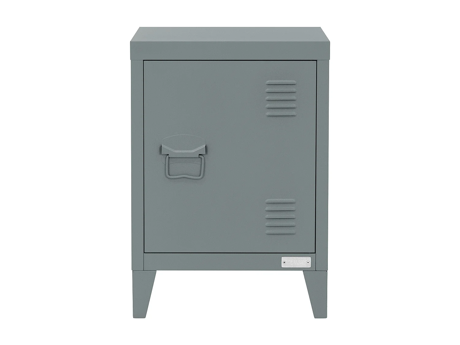 Table de chevet armoire 40x30x58 cm anthracite mat en acier poignée de porte à gauche style industriel meuble de nuit d'appoint commode de chambre