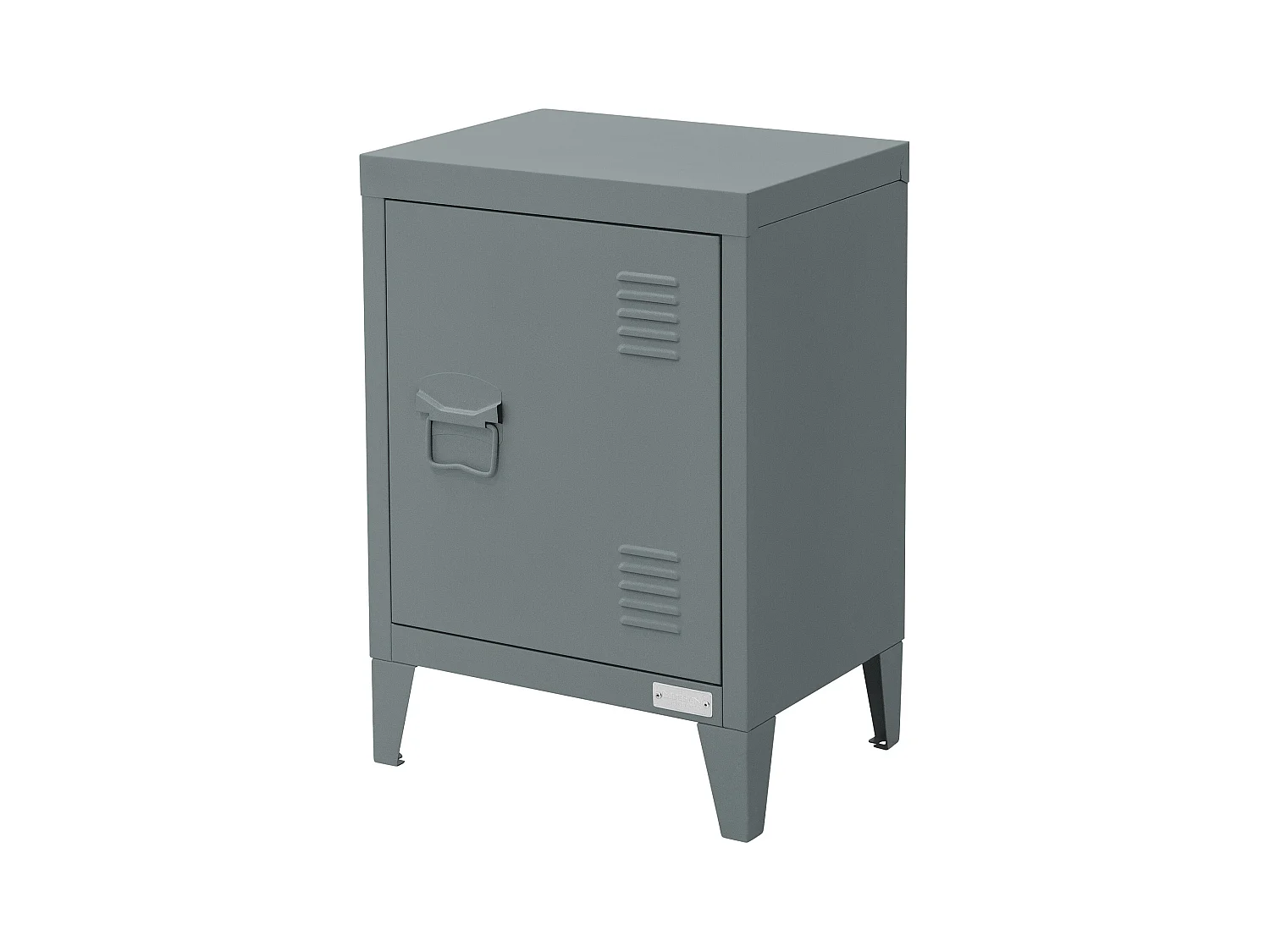 Table de chevet armoire 40x30x58 cm anthracite mat en acier poignée de porte à gauche style industriel meuble de nuit d'appoint commode de chambre