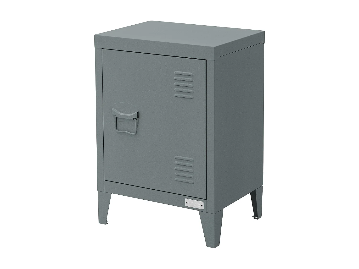 ML-Design Mesita de noche de metal antracita 40x30x58 cm armario diseño industrial mesilla auxiliar con puerta de cierre magnético y estante regulable