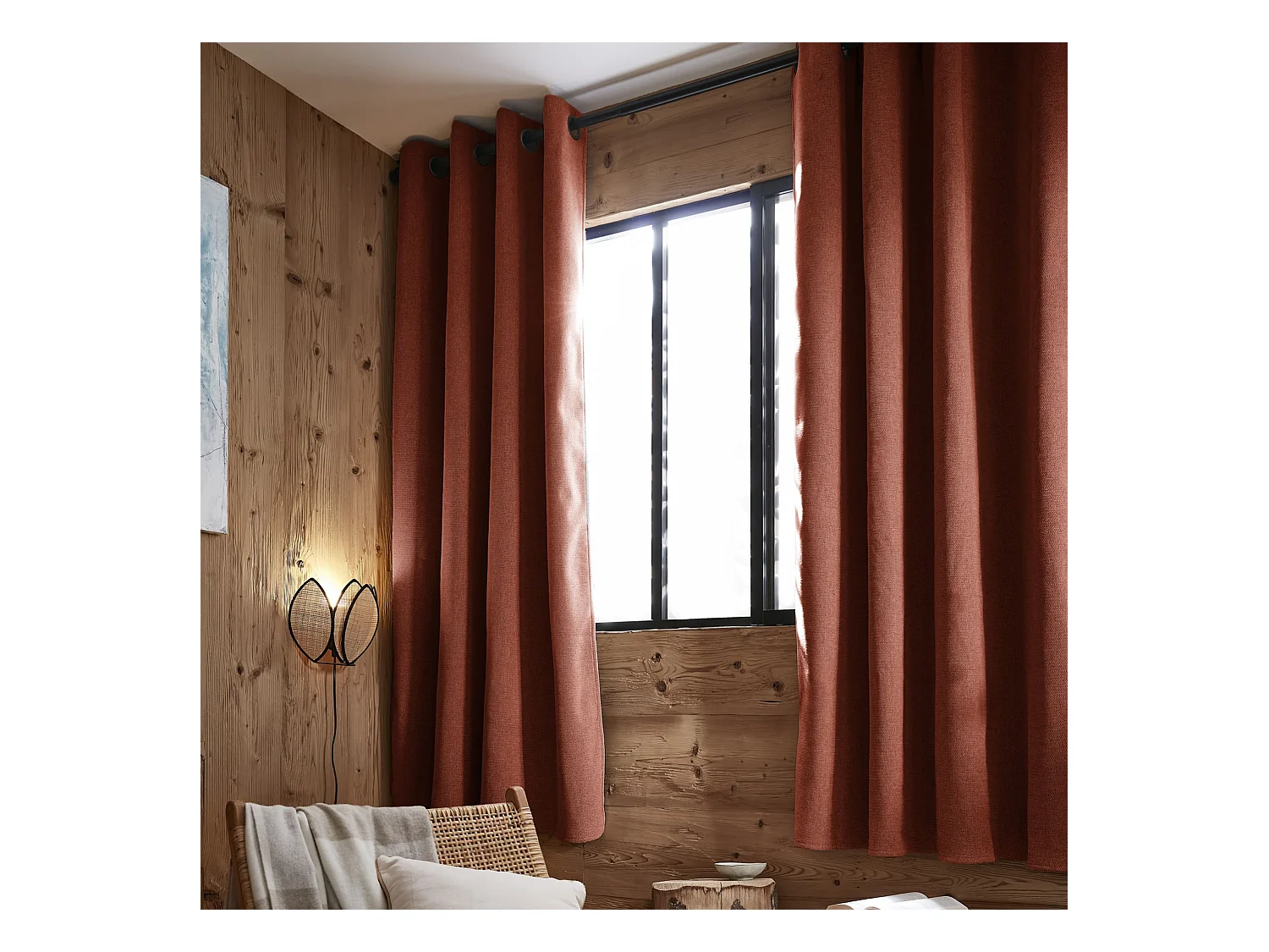 Rideau occultant thermique polaire 140x240 terracotta Bjorn