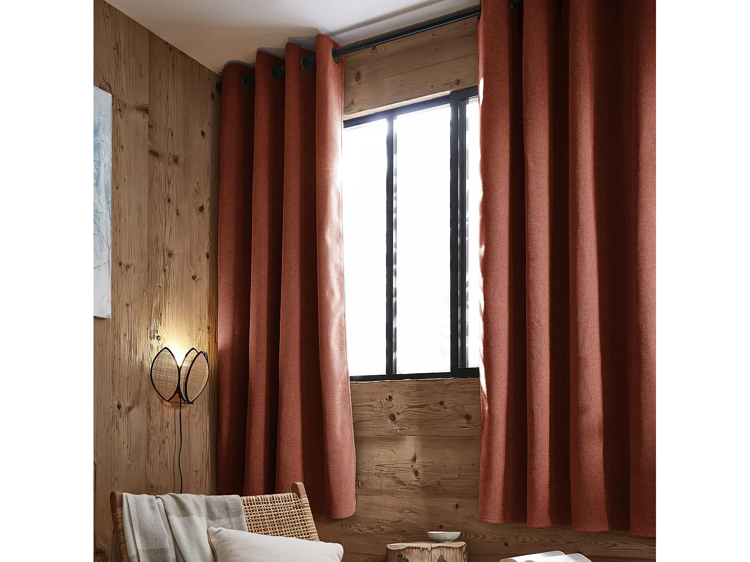 Rideau occultant thermique polaire 140x240 terracotta Bjorn