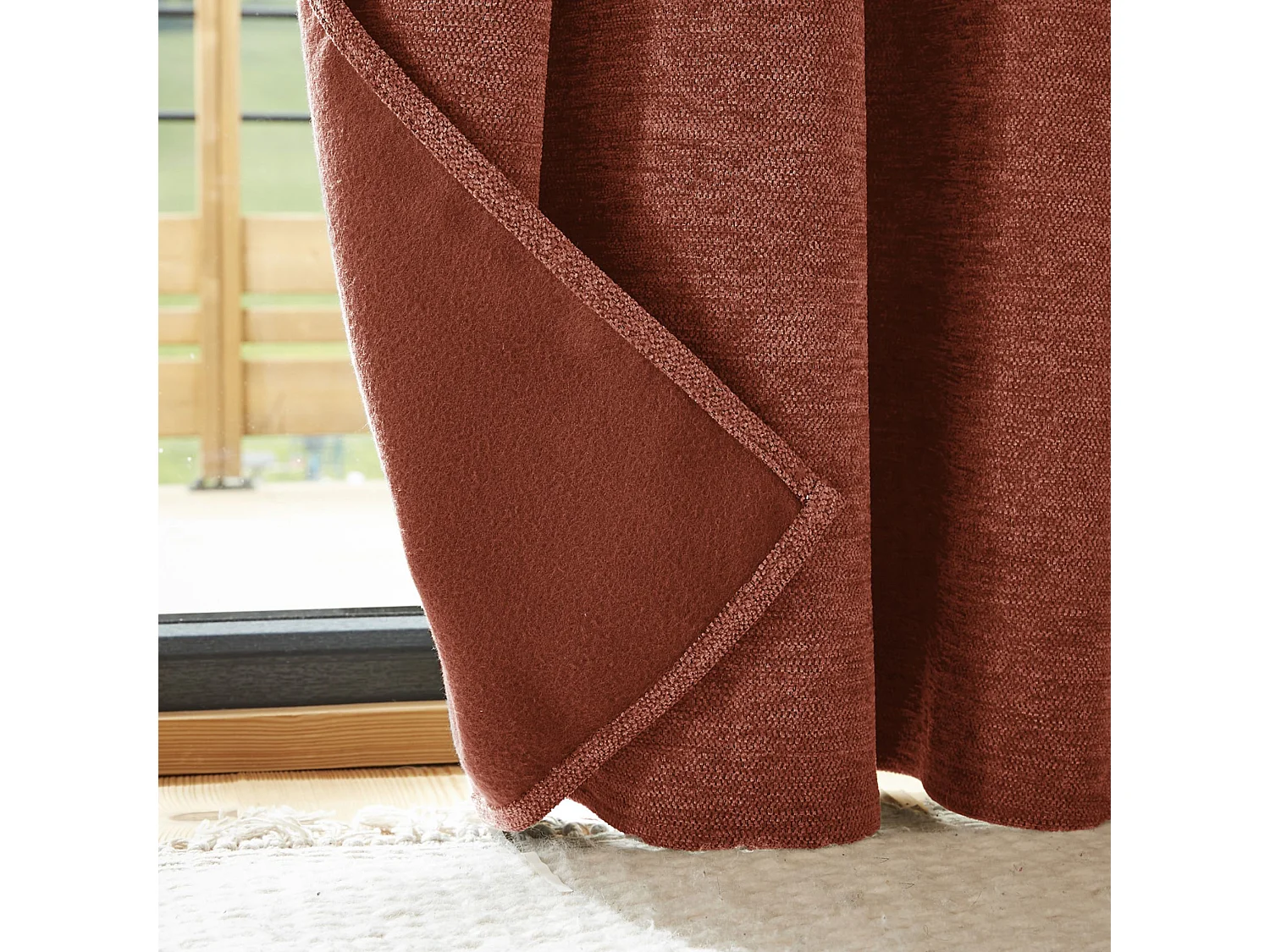 Rideau occultant thermique polaire 140x240 terracotta Bjorn